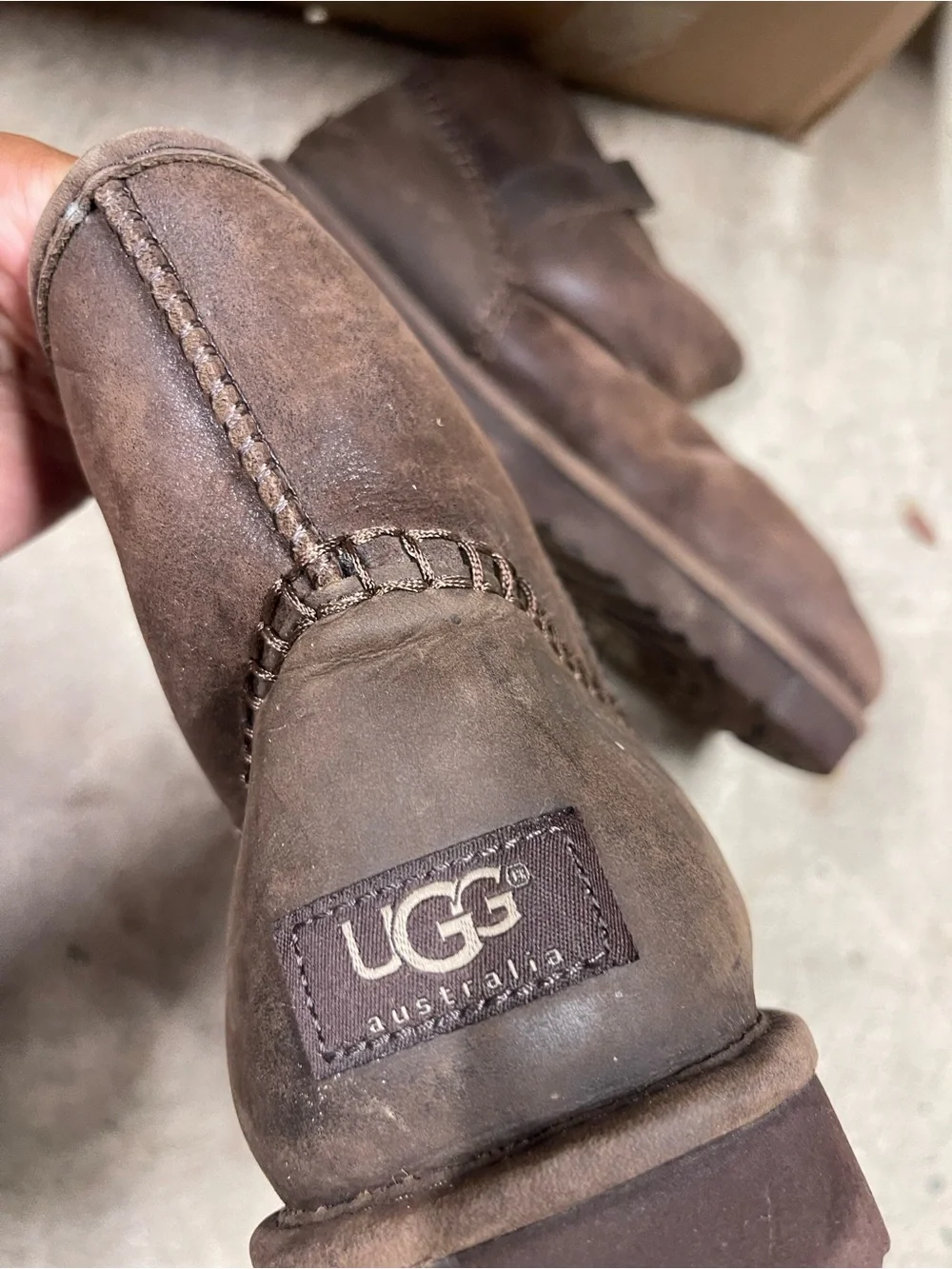 UGG Men's Brown Leather Shearling Ankle Boots